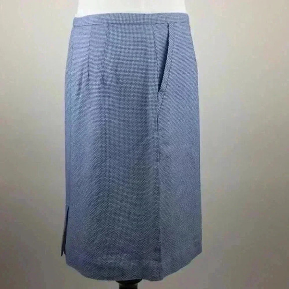 Talbots womens Skirt 12 gingham Italian Fabric Pencil Dorthy preppy old money - Picture 6 of 10